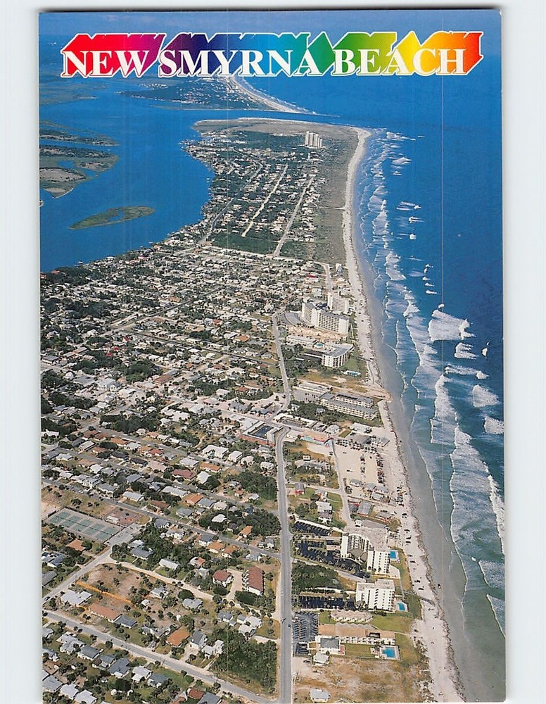 Postcard Aerial View New Smyrna Beach Florida USA