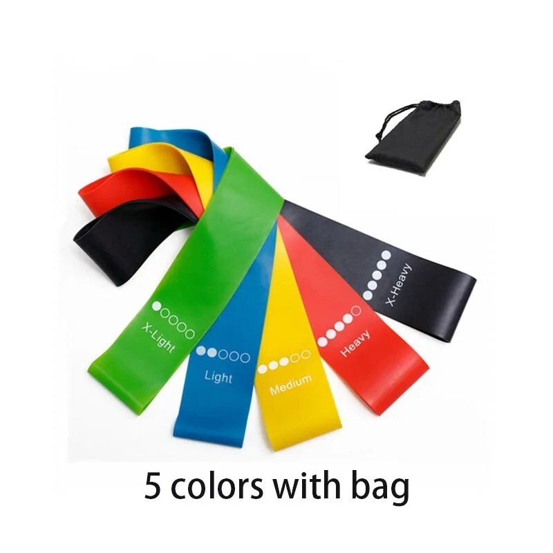 5Pcs Elastic Yoga Resistance Bands for Pilates, Fitness, and Workout Training Set