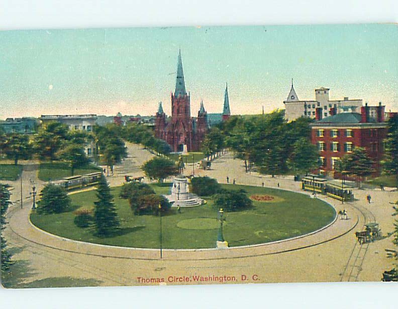 Divided-Back PARK AND CHURCH AT THOMAS CIRCLE Washington DC : clearance ho2983