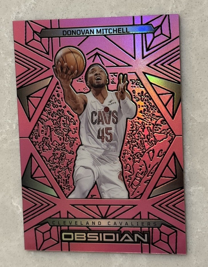 2024-25 Panini Obsidian - Donovan Mitchell #46 Electric Etch Pink Flood /49