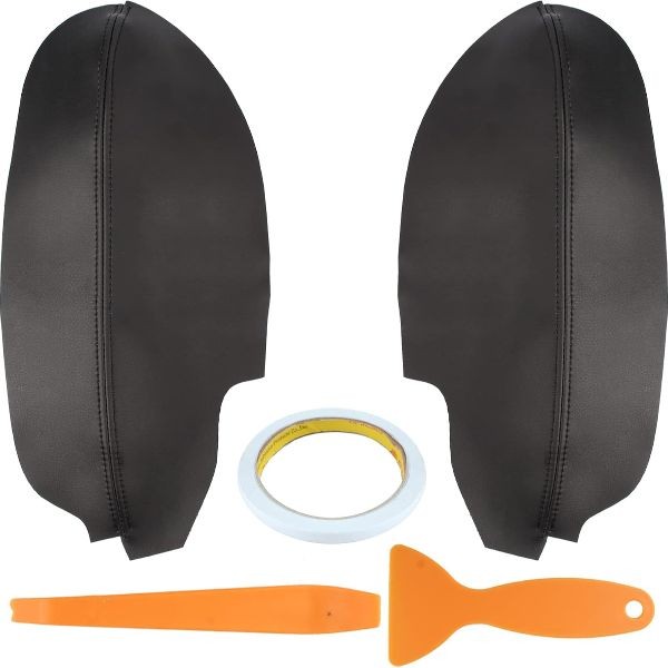 Leather Front Door Panels Armrest Cover Fits for TSX 2009-2014 - Black