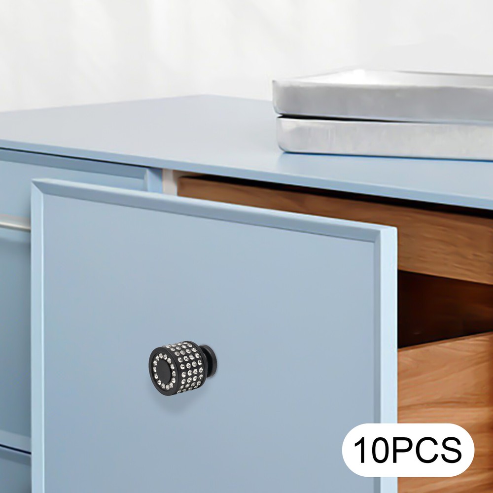 10-Pack Black Cabinet Knobs for Kitchen Dresser Furniture Door Pulls