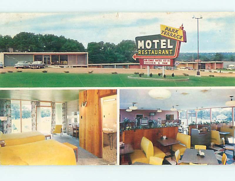 1950's OLD CARS & PARK TERRACE RESTAURANT & MOTEL Fulton Kentucky KY r0950