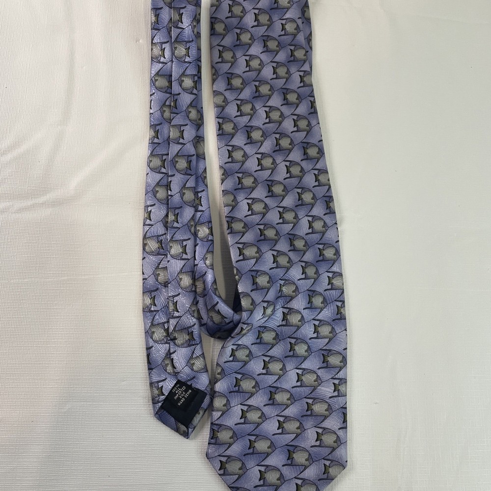 The Nature Conservancy Preservation Collection Gray Angelfish 100% Silk Neck Tie