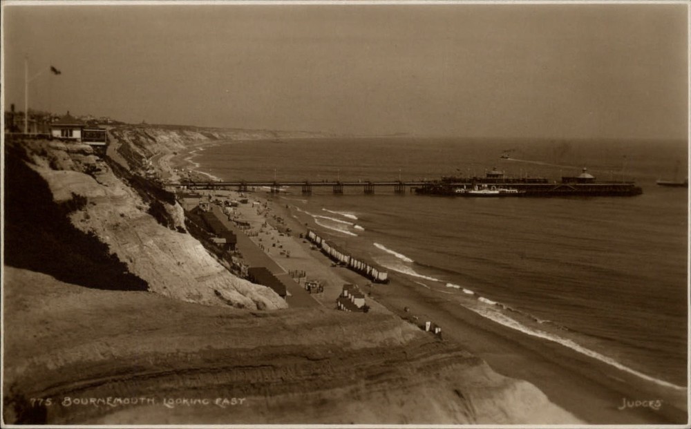 Judges RPPC? Bournemouth Dorset Co England ocean pier Unused vintage postcard