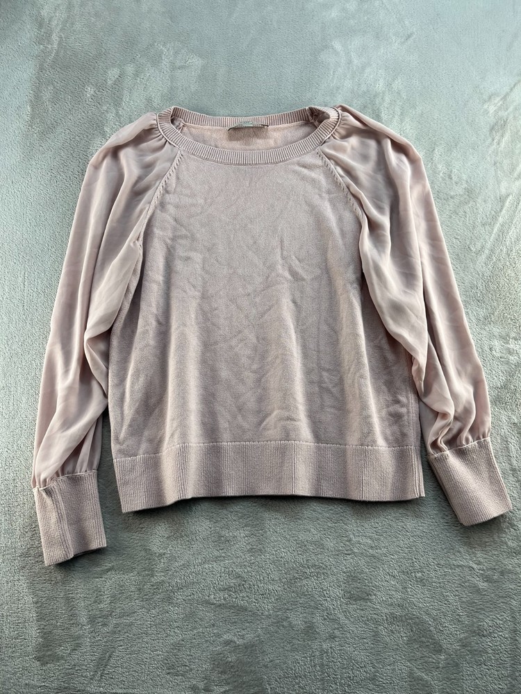 Loft Top Sweater Womens Size Large Pink Long Sleeve Pullover Casual Knit