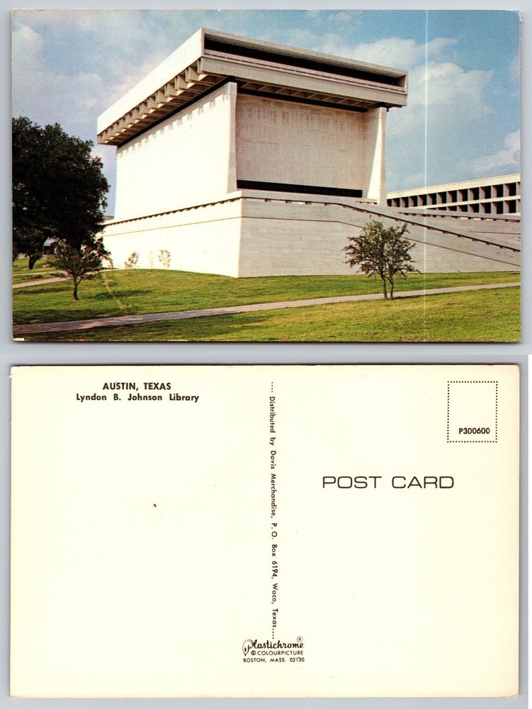 LBJ Library Austin Texas Postcard Lyndon B. Johnson Plastichrome P300600