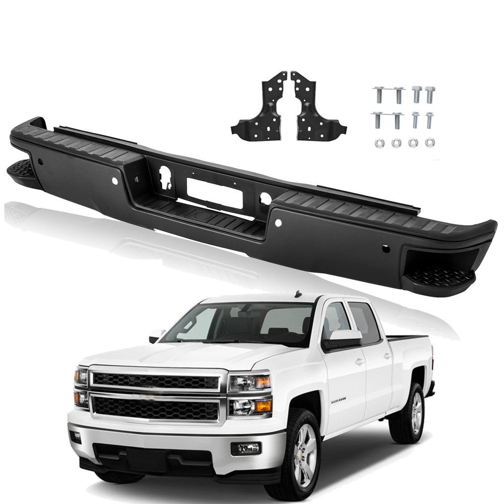 Rear Bumper Assembly Compatible with 2014-2018 Chevy Silverado GMC Sierra 1500