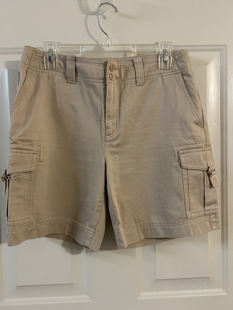 Ralph Lauren Women’s Beige Cargo Shorts Size 8 Petite 100% Cotton