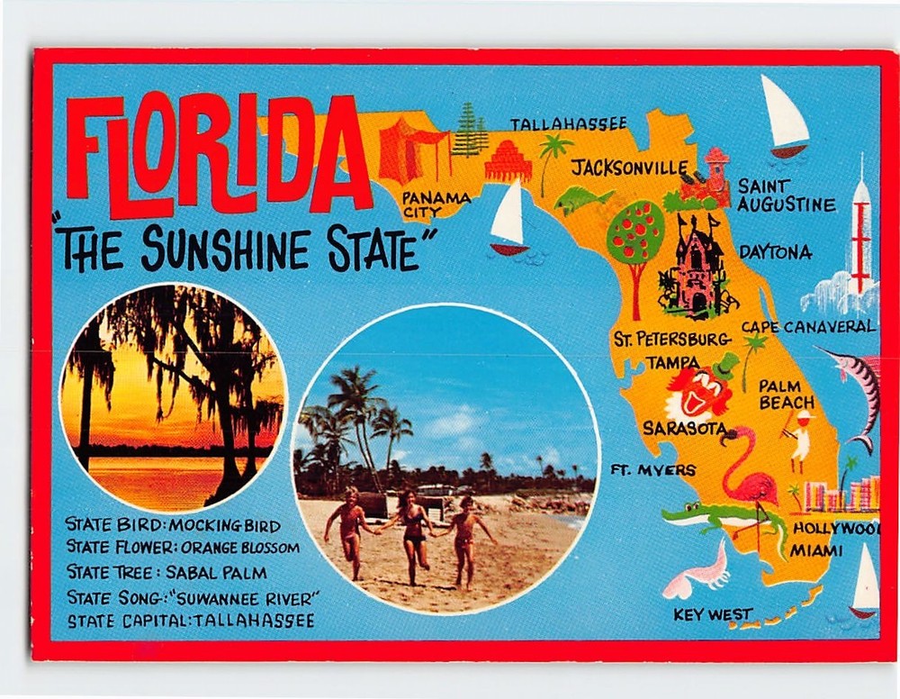 Postcard The Sunshine State Florida USA