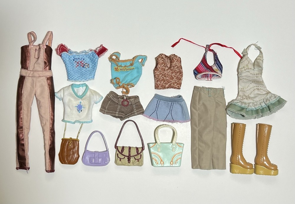 My Scene Barbie Fashion Fever Doll Clothes Lot Shoes Boots & Purse Lot TLC Bling