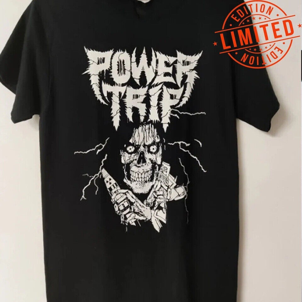 Power Trip band T-shirt black Short sleeve S to 5Xl 100% Cotton BL442