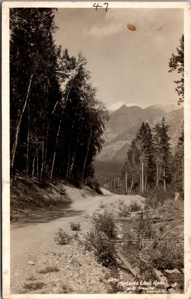 RPPC Moraine Lake Road Fernie BC Vintage Postcard D67