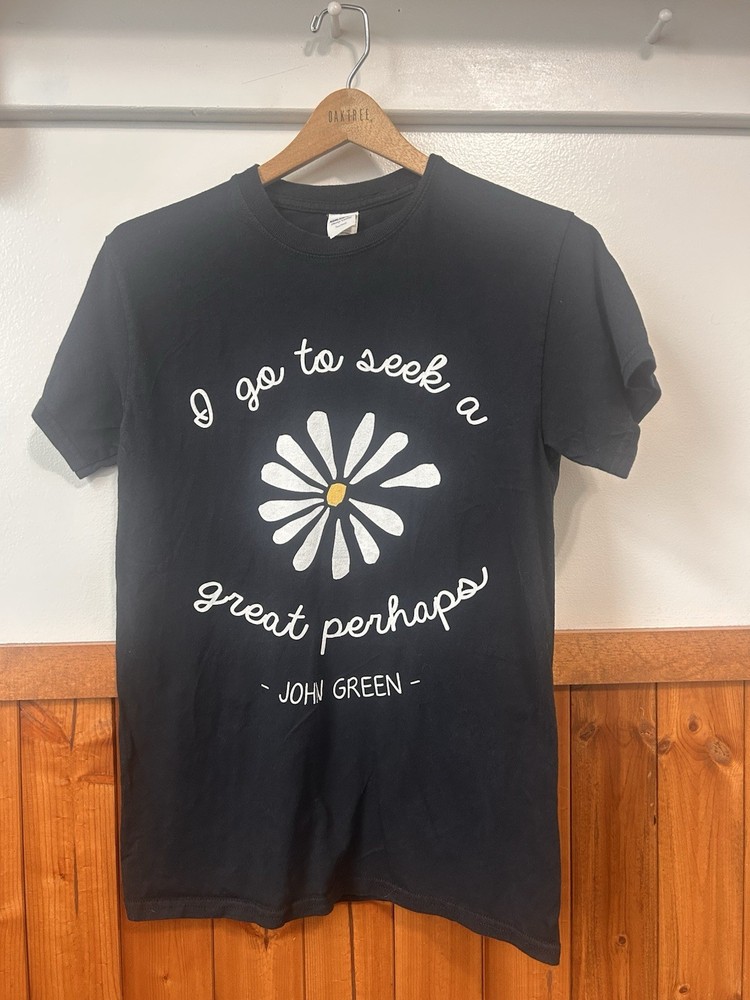 Gildan Heavy Cotton Quote Graphic Print T-Shirt Black Size S Crew Neck Tee