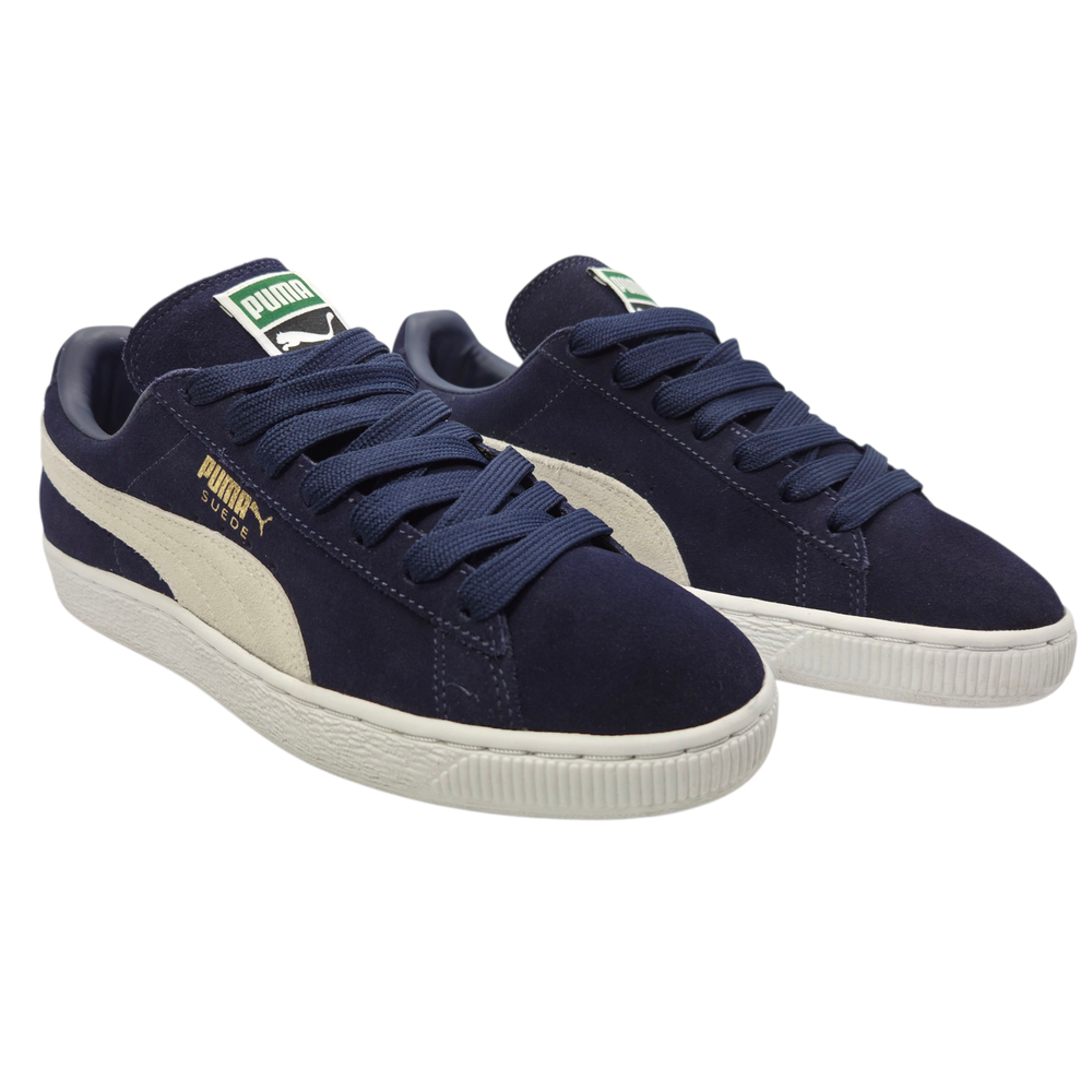 Puma Men's Suede Classic + Peacot White Blue Shoes Sneakers Size 7.5