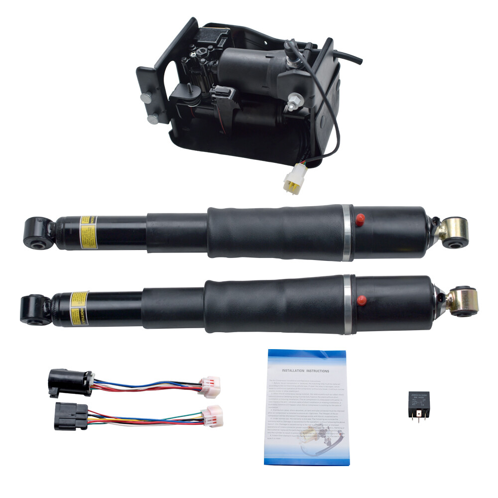 Pair Fits Escalade Suburban Tahoe Yukon Rear Air Suspension Shocks & Compressor