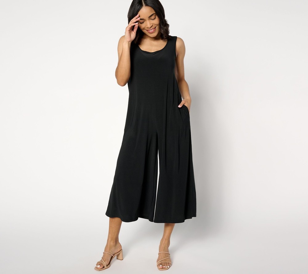 Women with Control Women's Petite Dress PXS Como Jersey Wide-Leg Black A647207