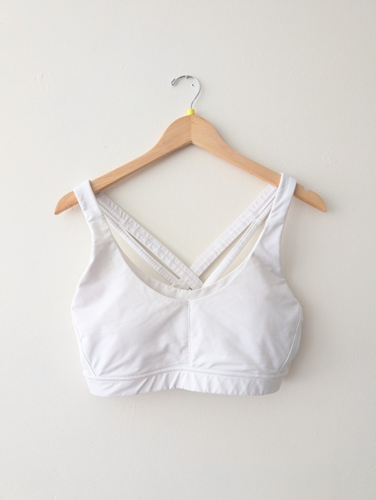 lululemon athletica Women's Wireless Crossback Sports Bra White size 12