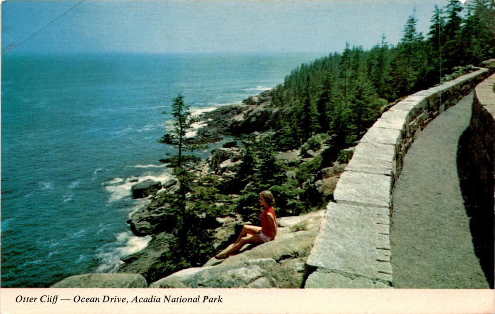 Otter Cliff Ocean Drive, Acadia National Park, Bar Harbor, Maine, Postcard-image