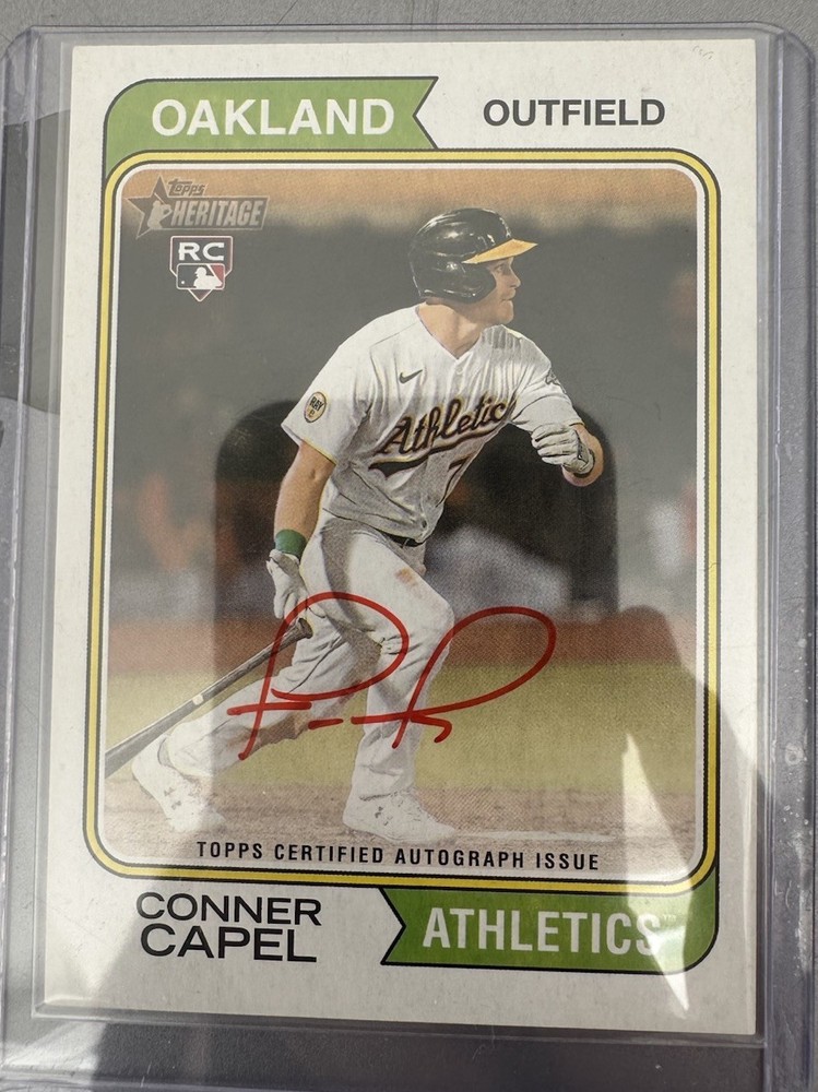 2023 Topps Heritage - Real One Autographs Conner Capel Red Ink On Card #/ 74 RC