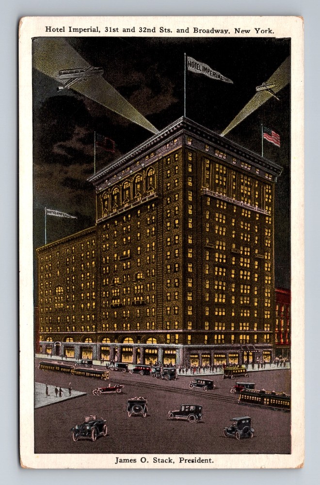 New York City NY, Hotel Imperial, Souvenir, Vintage Postcard