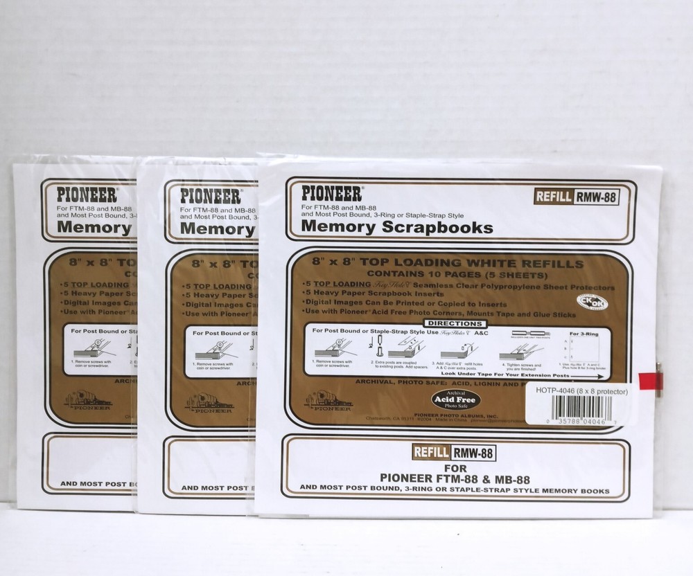 Pioneer Memory Scrapbook Top Loading Refill Sheets Acid Free Lot Of 3 Packs Of 5-image