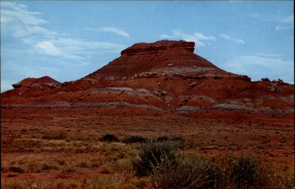 Mobley Peak Roosevelt Utah red rock formation ~ 1950-60s vintage postcard
