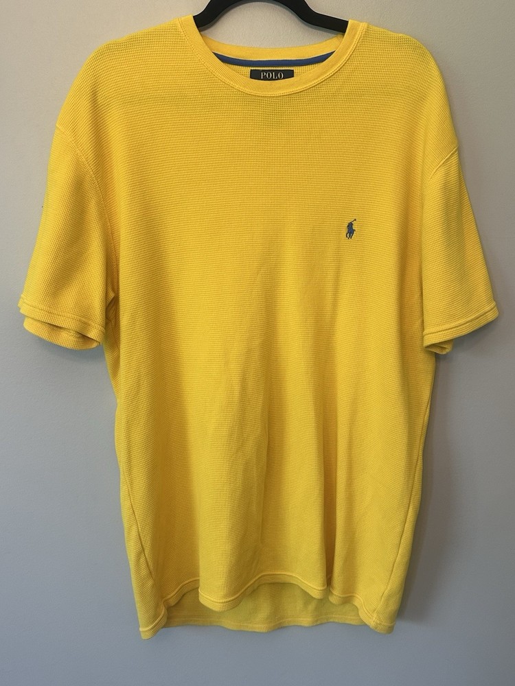 Polo Ralph Lauren Women’s Waffle Knit Tee With Pony yellow XXL