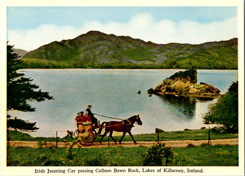 Vintage Postcard Colleen Bawn Rock Lakes of Killarney Ireland