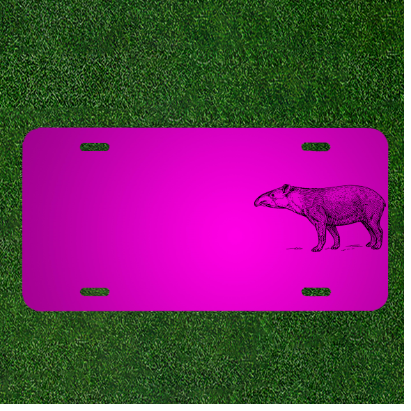 Create a Unique Custom Car License Plate Featuring Your Name with a Charming Tapir Animal Design