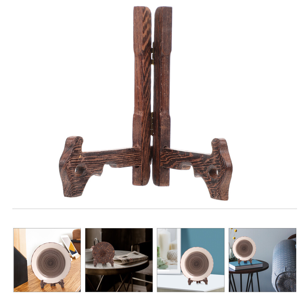 Wooden Display Holder Rack Tea Cakes Tabletop Easel Plate Easels for Painting
