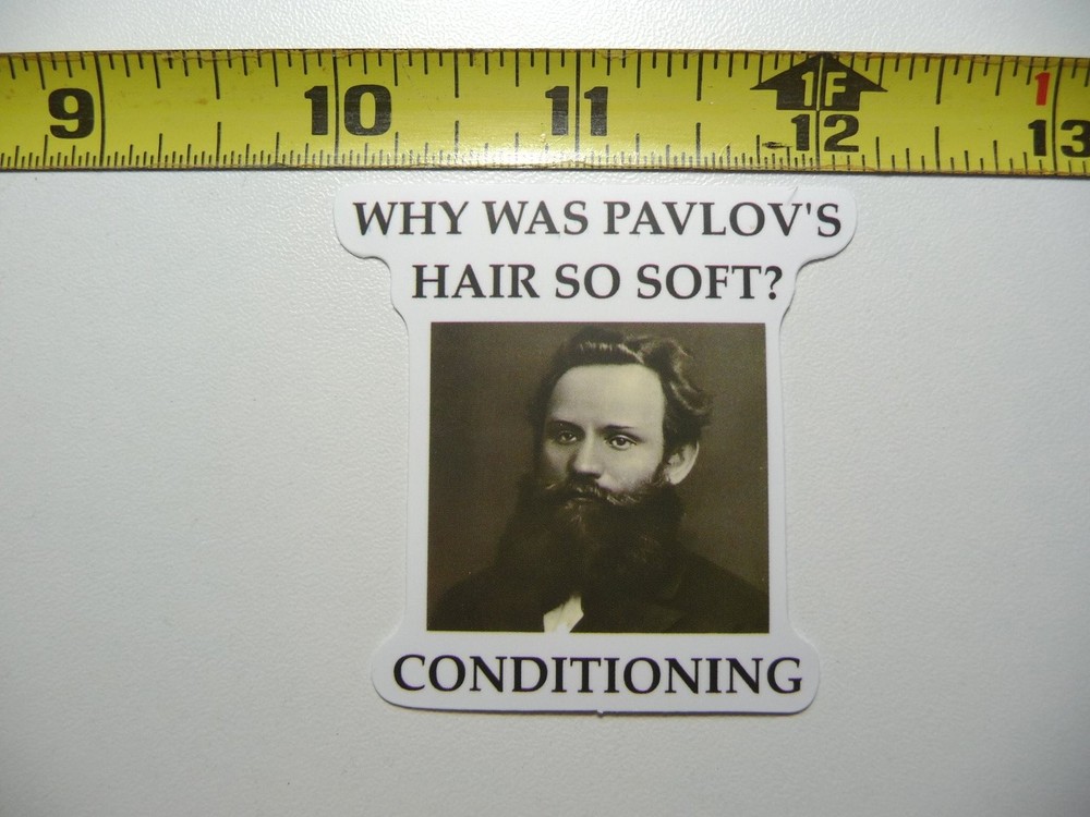 Ivan Pavlov Philosopher Dog Conditioning Funny Parody Sticker Decal