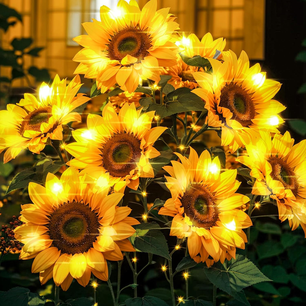 3 Pack Solar Flower Garden Lights – Waterproof Outdoor Decor with 9 LED Yard Lights