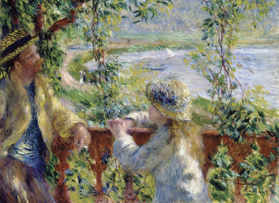 RENOIR - By the Water Near the Lake - *FRAMED* CANVAS ART 18x12