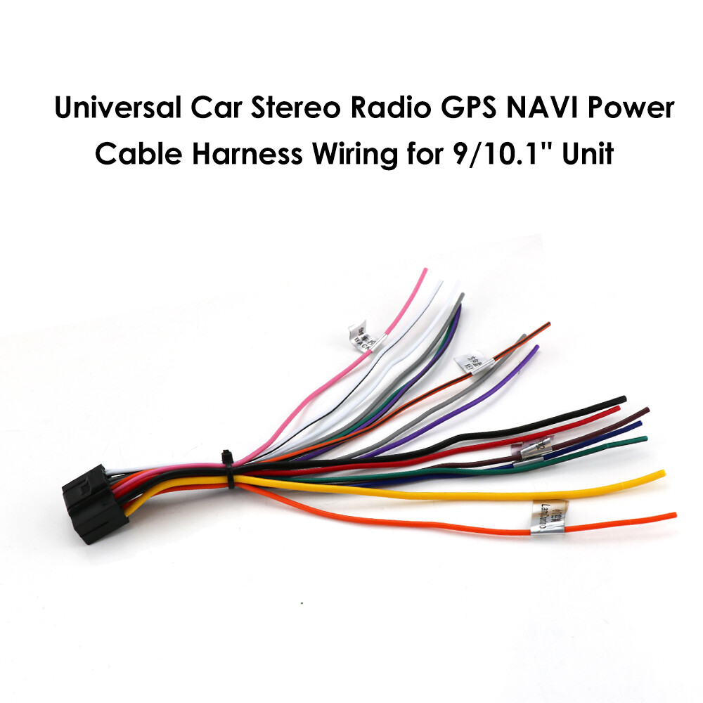 Universal Car Radio GPS Power Wiring Harness for 9