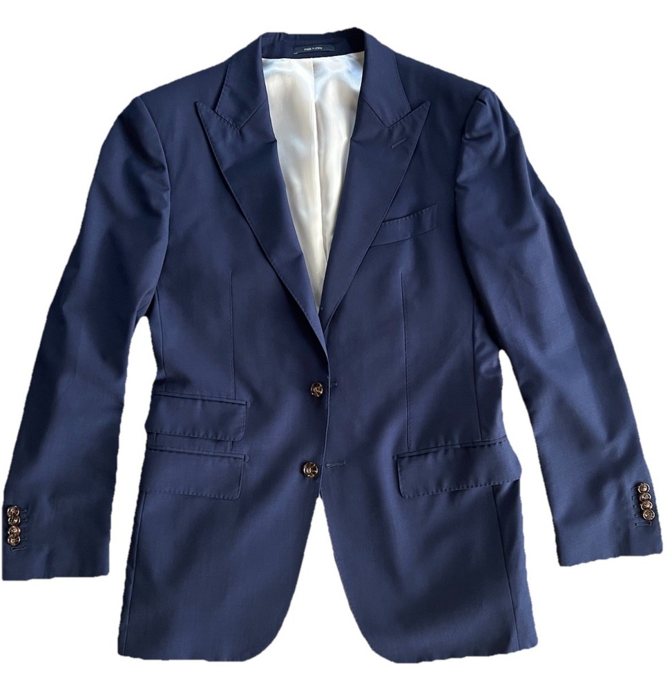 Suitsupply Washington Mohair Drago Blazer Sport Coat 40L Wool Navy Blue