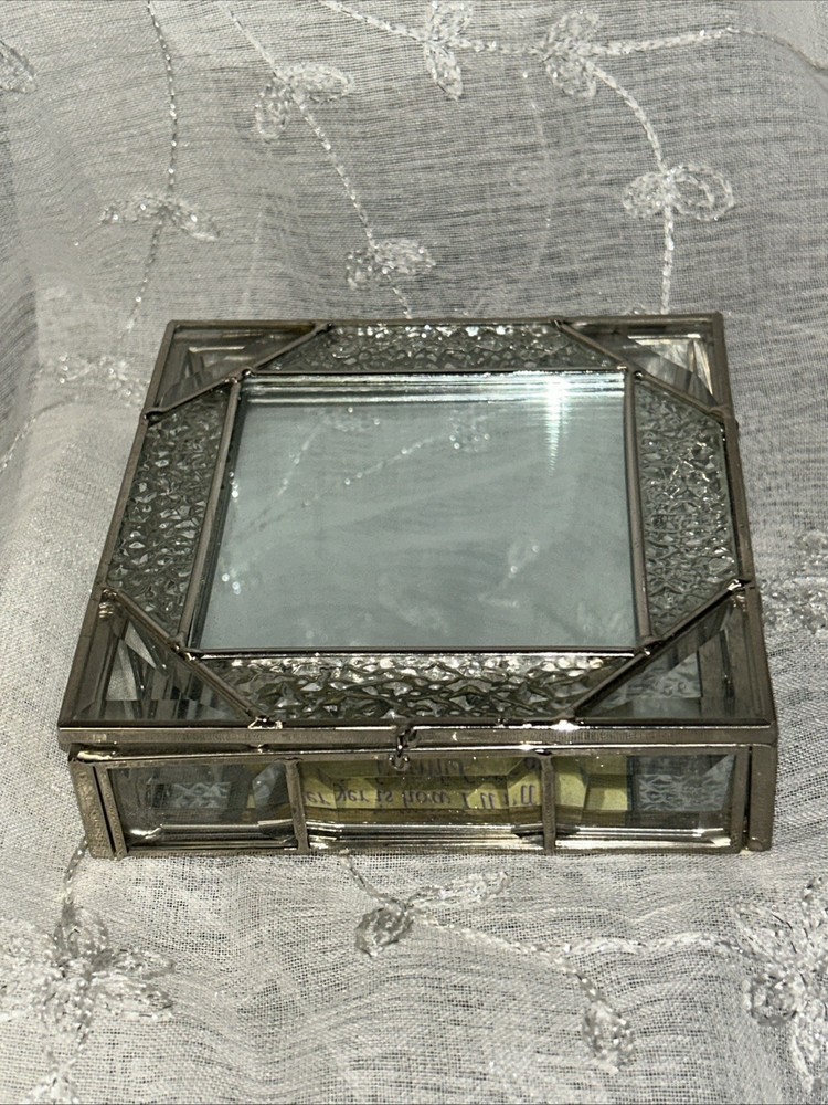 Vintage Style Beveled Glass/Metal Trinket Box & Hinged Lid /Photo Frame/Mirrors