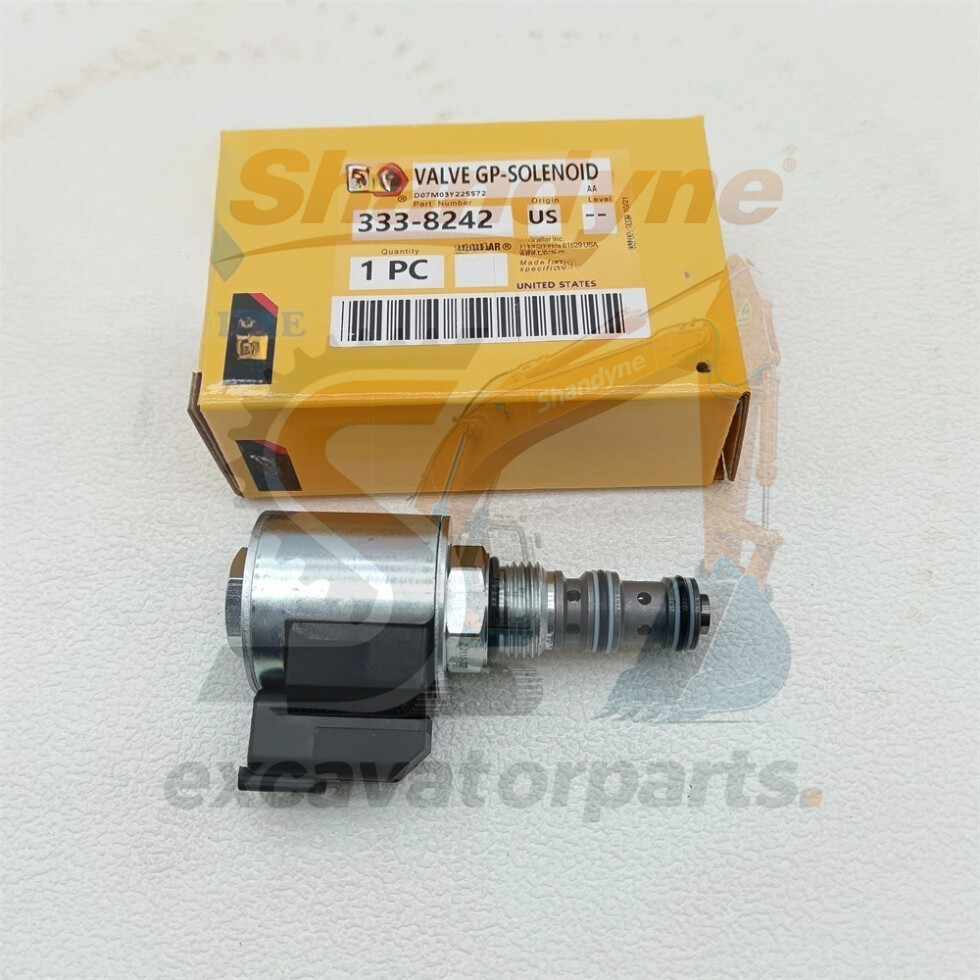 24V 333-8242 Solenoid Valve 3338242 for Caterpillar Excavator 320D FM