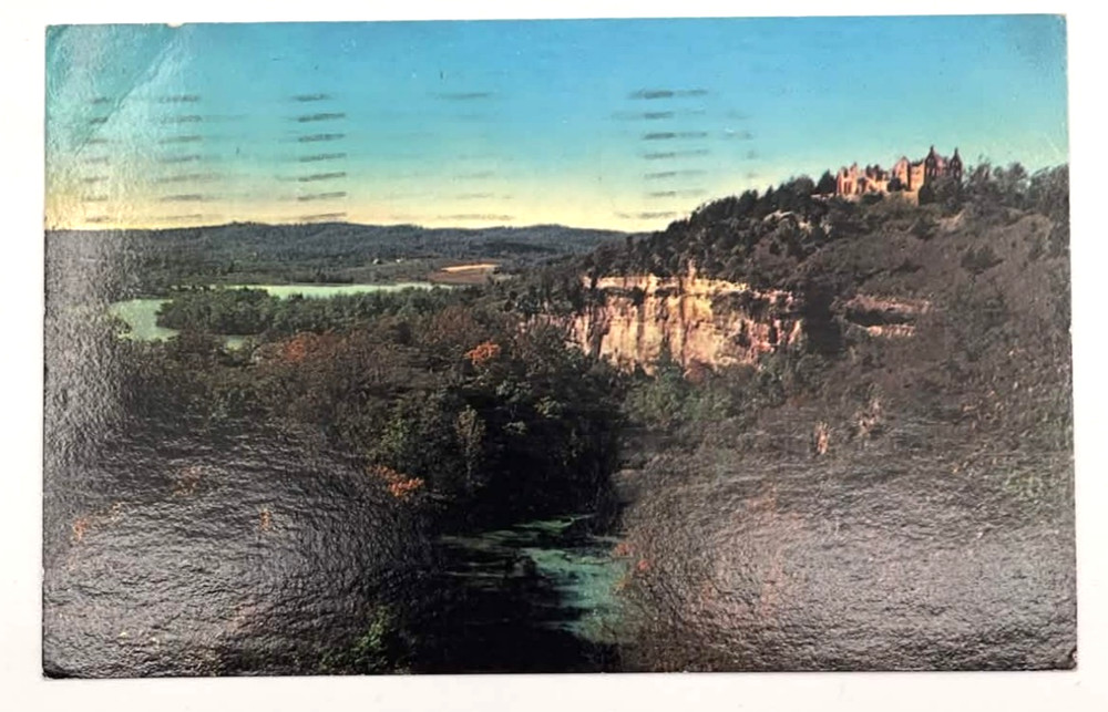 Ha Ha Tonka Castle Ruins Lake of the Ozarks Missouri MO Vintage Postcard View
