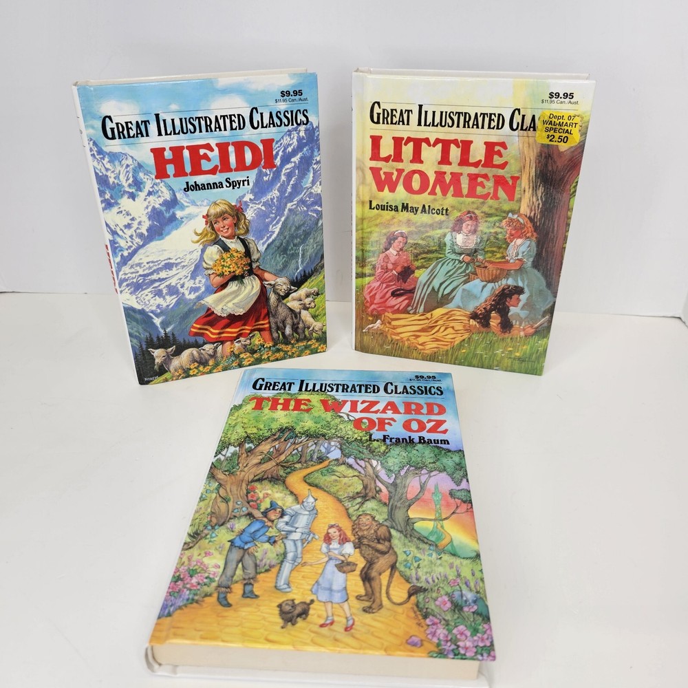 Great Illustrated Classics, Little Women, Heidi And The Wizard Of Oz 3 Book Set