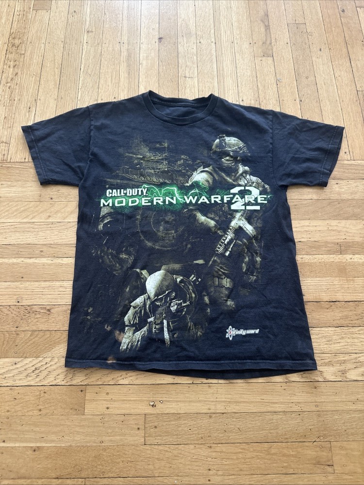 Vintage Y2K Call Of Duty Modern Warfare 2 T Shirt Video Game Promo 2009 S/M AOP