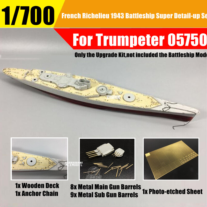 1/700 French Richelieu 1943 Battleship Super Detail-up Set for Trumpeter 05750