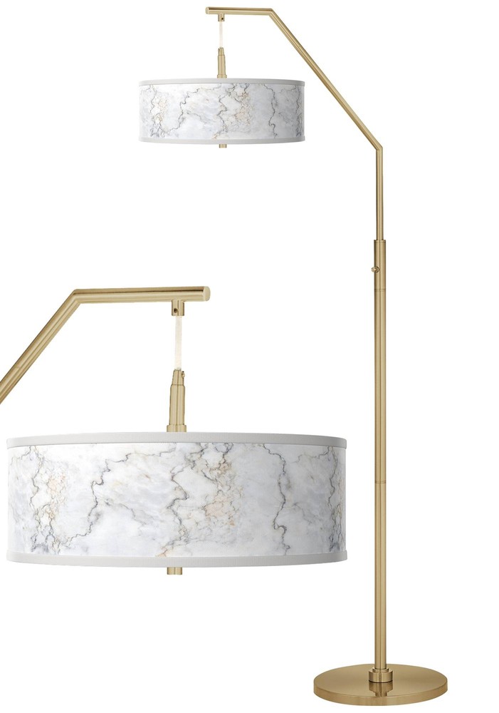 Marble Glow Giclee Warm Gold Arc Floor Lamp