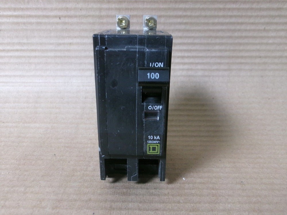 NEW Square D QOB2100 2 Pole 100 Amp 120V Circuit Breaker Yellow