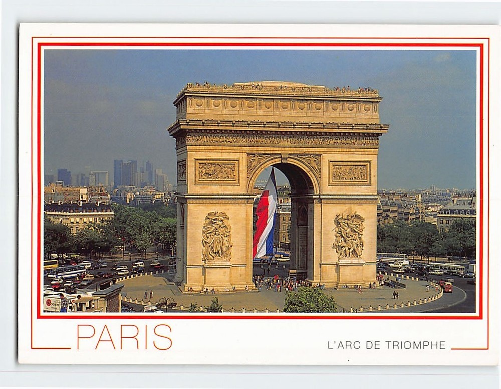 Postcard Arc de Triomphe Paris France