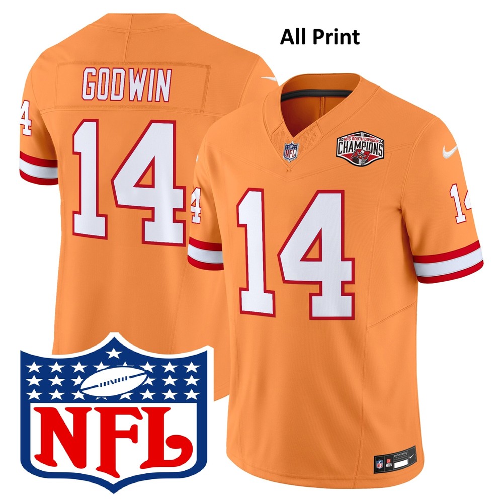 Tampax Bay Buccaneers 2024 NFC South Chris Godwin Jersey All Print Football