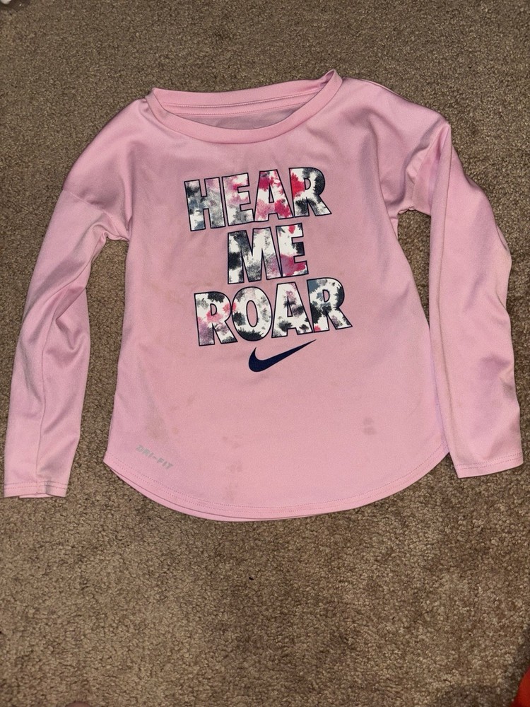 Nike Toddler Girl 3T Long Sleeve Shirt Light Pink