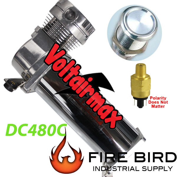 Airbagit Voltairmax ChromAir Compressor Air Horn Airbag 200psi Max Suspension