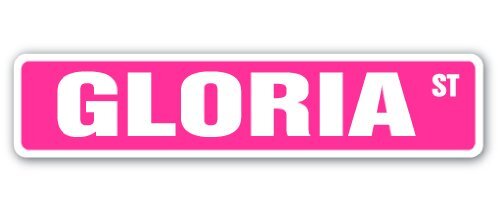 Letrero de calle GLORIA letrero de habitación con nombre para niños | interior/exterior | plástico de 24