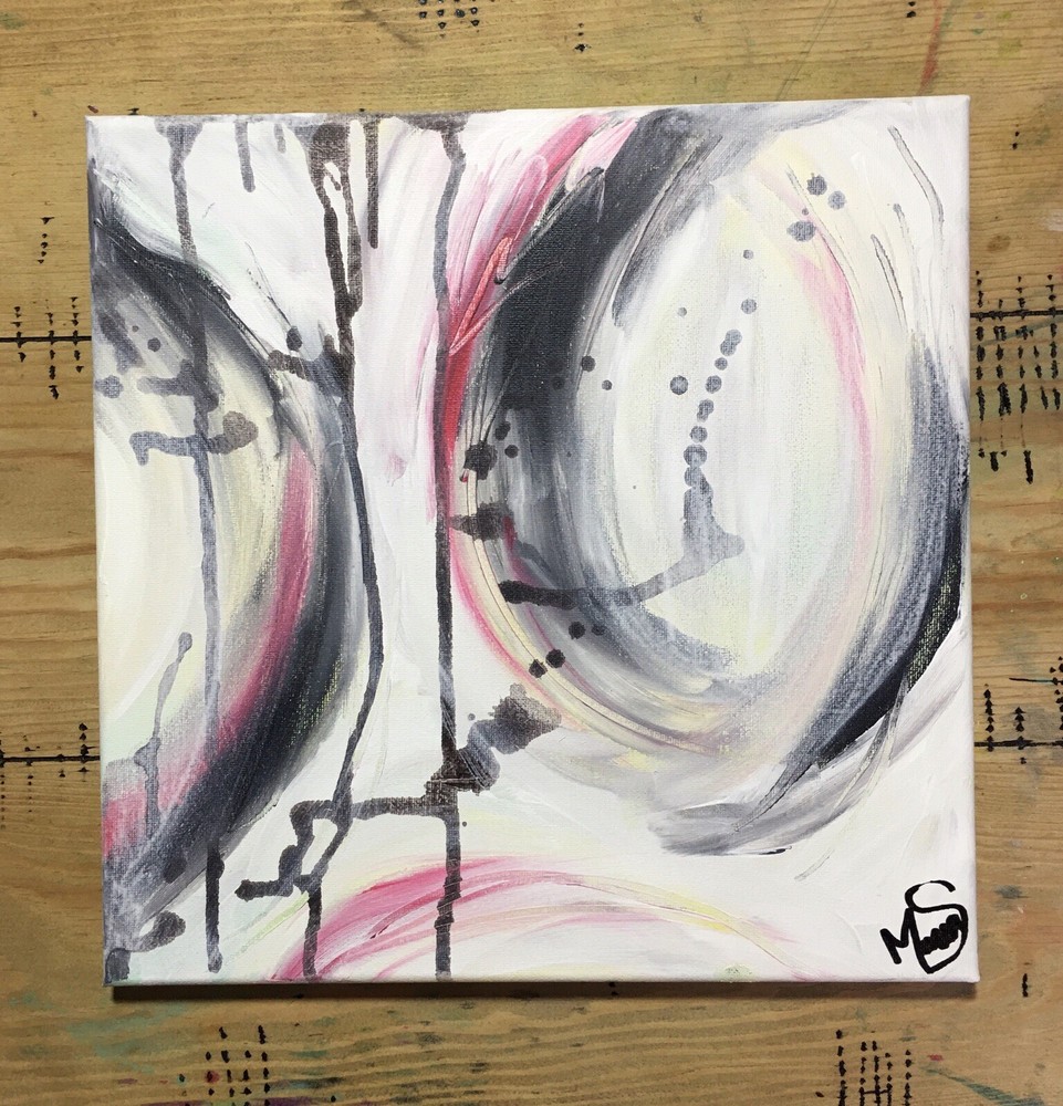 Maria Scalf 12X12 CANVAS Abstract Contemporary Outsider Wall Art Modern Signed